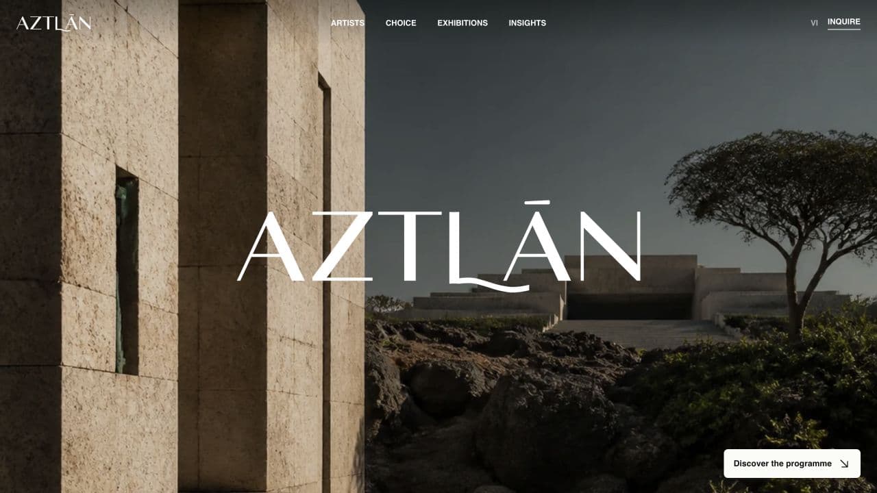 AZTLÁN — giao diện trang chủ