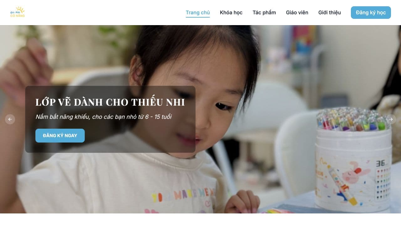 Góc Nhỏ Có Nắng — giao diện trang chủ