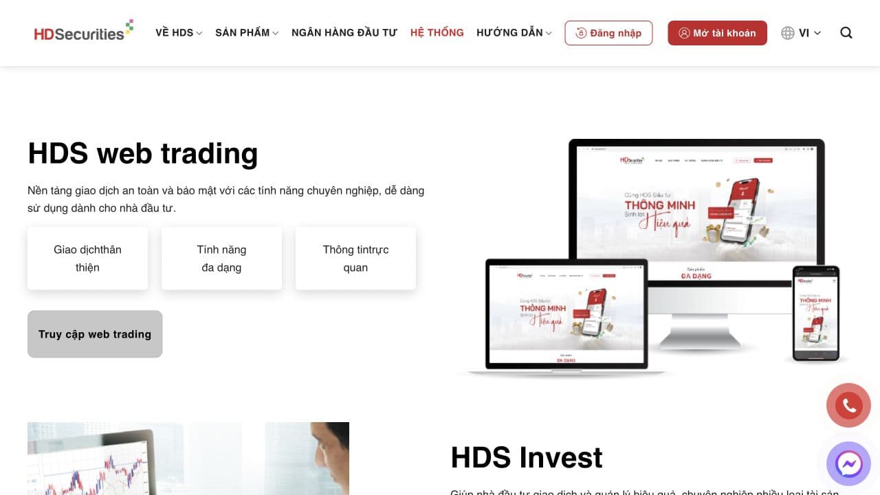 HD Securities — chi tiết giao diện