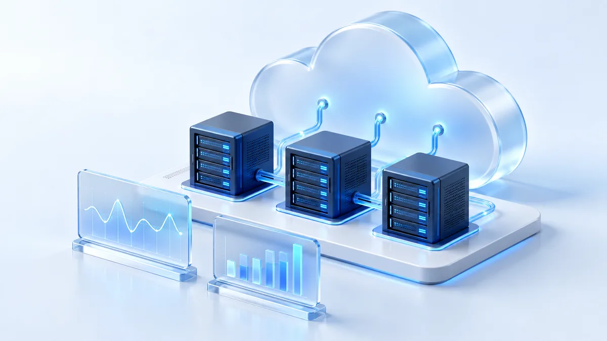 Minh họa hạ tầng cloud và hoạt động giám sát hệ thống.